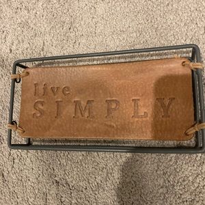 “Live Simply” leather 3-D sign